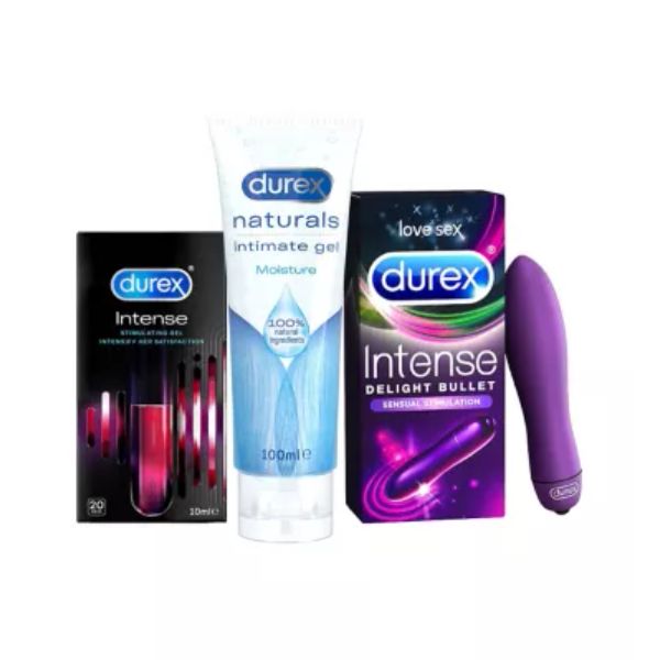 Durex Intense Delight Vibrating Bullet, Lubricant & Gel Bundle
