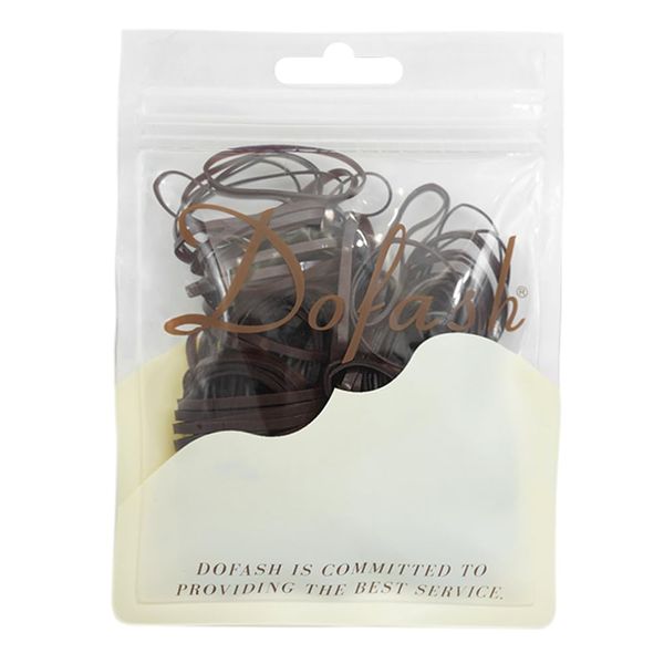 Dofash 2x75mm Anti-Aging Brown Rubber Band for Women's Hair (150 Pieces in Bag)