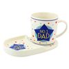 Lesser Pavey Number 1 Dad Mug/Coaster Snack Set (One Size) (White/Blue)