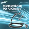 BoxWave Cable Compatible with Technics EAH-A800 - MagnetoSnap PD AllCharge Cable (100W), Magnet Charging Braided USB Type-C Micro - Jet Black