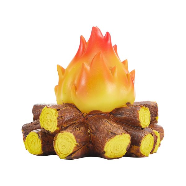 Jwqqwdza Battery Powered LED Fake Fireplace Logs, Artificial Fire Flames with Simulated Firewood Pile, Fake Flames for Xmas Party (Grey, 5.51''*4.72''*3.74'')