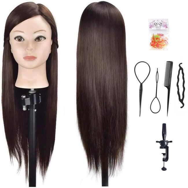 Ba Sha YH0204 Practice Braiding Practice Wig Mannequin Head Hair Accessories Set Beauty Salon 100% Synthetic Hair