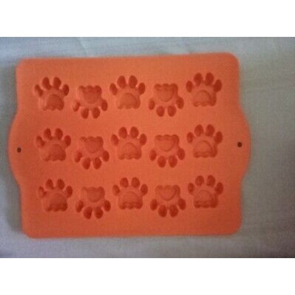 Hugs Pet Products Silicone Baking Pan, Paw Print, Orange