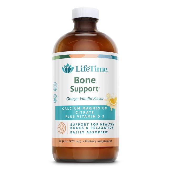 Lifetime Bone Support, Calcium Citrate, Magnesium Citrate and Vitamin D-3, Relaxation, Bone and Muscle Support Formula, Easy Absorption, Made Without Dairy and Gluten Free (Orange Vanilla)