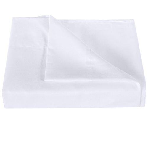NTBAY Queen Flat Sheet Only - Brushed Microfiber Flat Sheet - Soft, Wrinkle-Free, Fade-Resistant, Stain-Resistant, Top Sheet, Hotel Quality Flat Bed Sheet, White