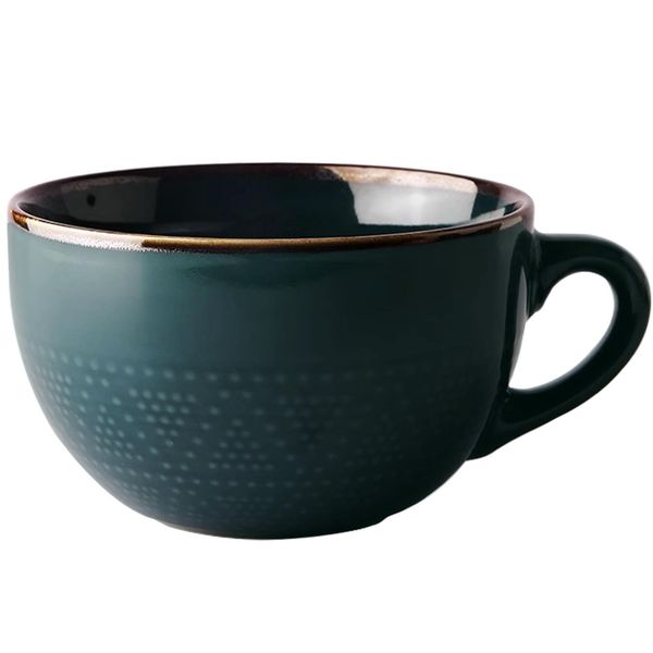 Arawat Große Tasse 700ml Tee Tassen Gross Keramik Cappuccino Tassen Groß Jumbotasse Suppenschüssel mit Henkel Kaffeetasse Groß Müslischalen mit Löffe Kaffee Tee Müsli Becher Tasse Porzellan