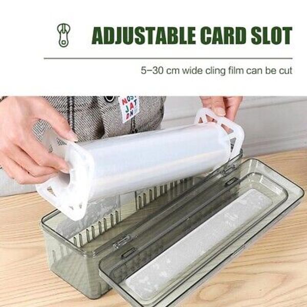 Food Wrap Cling Film Cutter Kitchen Foil Plastic Film Storage Box for Kitchen