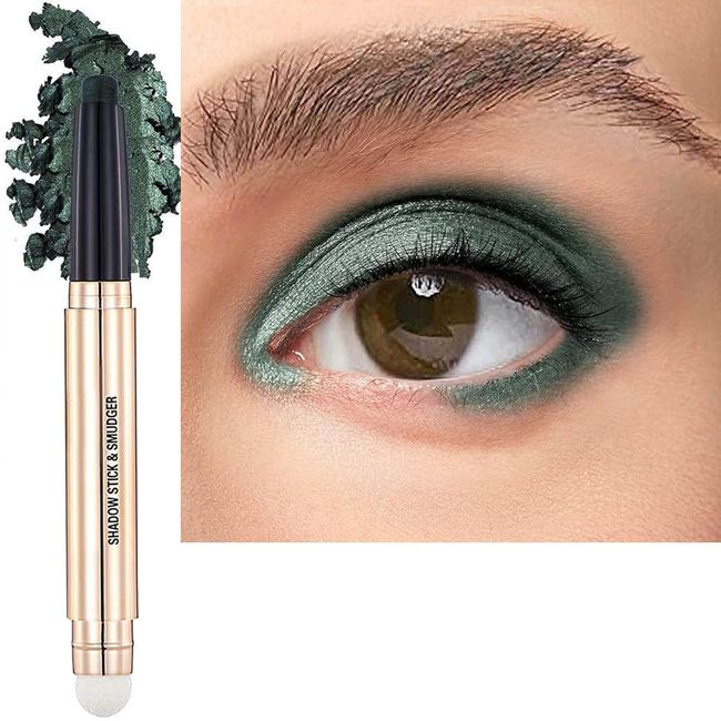 TWLBXMG Green Eyeshadow Stick Eye Makeup Cream Smooth Shimmer Eyeshadow Pencil Primer Glitter Dark Light Matte Single base Crayon Primer Palette Eyeliner Hypoallergenic Waterproof Long Lasting