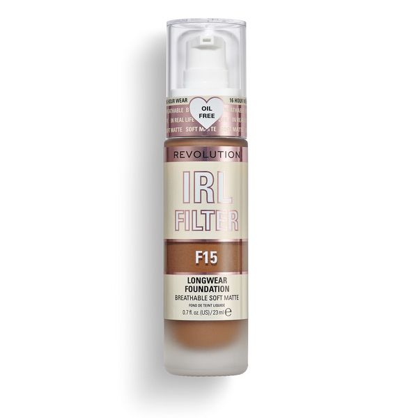 Makeup Revolution IRL Filter Longwear Foundation, Medium to Full Coverage, F15, 23 ml