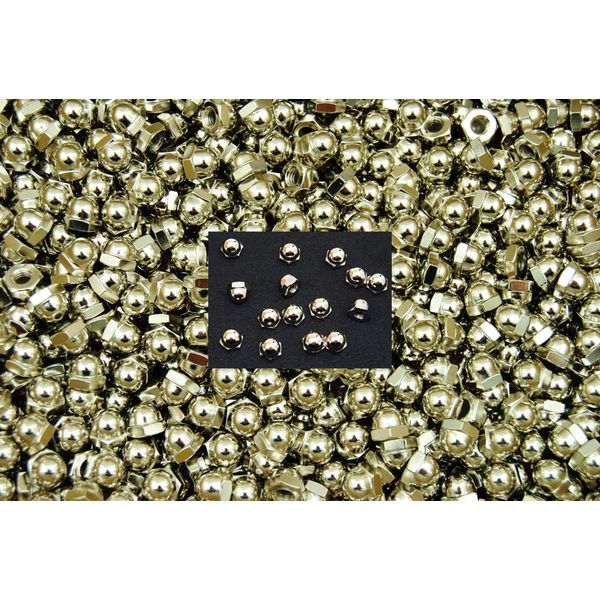 (100) Nickel Chrome Plated 10-32 Acorn Hex Cap Nuts #10 Machine Screw