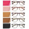 JOLISU 5 Pack Reading Glasses For Women,Blue Light Blocking Computer Reader Spring Hinge Eyeglasses (1.25)