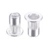 sourcing map M3 Rivet Nuts Aluminium Alloy Knurled Flat Head Threaded Insert Nut Silver 25pcs