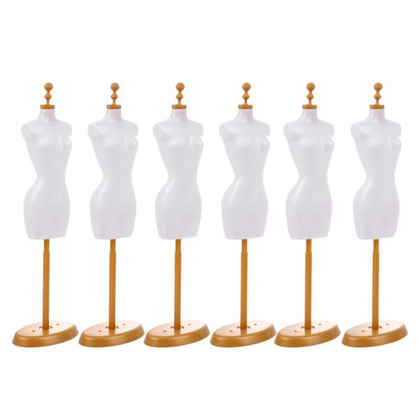 EXCEART 6pcs Doll Dress Form Cloth Gown Plastic Demountable Display Support Holder Doll Dress Mannequin Model Stand Accessories for Doll Dresses Display Rack