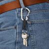 Slidelock Key Ring, Aluminum Locking Carabiner Key Chain with Webbing, Stainless