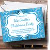 Fingerprint Designs Light Blue & Silver Classique Personalised Christmas Party Invitations
