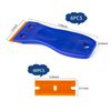 Plastic Razor Blade Scraper Set Label Removal - 6 Scrapers 60 Replacement Blades