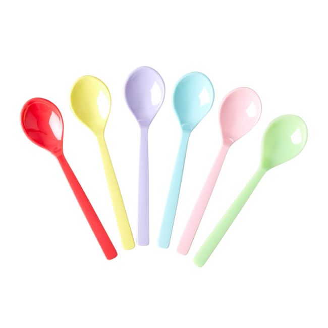 Melamine Teaspoons in Assorted Yippie Yippie Yeah Colors - Bundle of 6