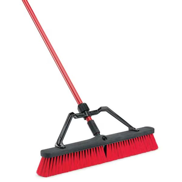 24 In. Multi-Surface Push Broom Set with Brace and Handle