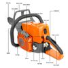 45.4cc Gas Top Handle Chainsaw with 16'' Bar Chain 2-Stroke Engine Cut Tree Wood