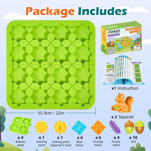 Airkid STEM Board Games Kids Brain Teasers Toys,Road Builder Logic Puzzle Games,Montessori Educational Learning Toys Birthday Gifts for Age 4-8 Year Old