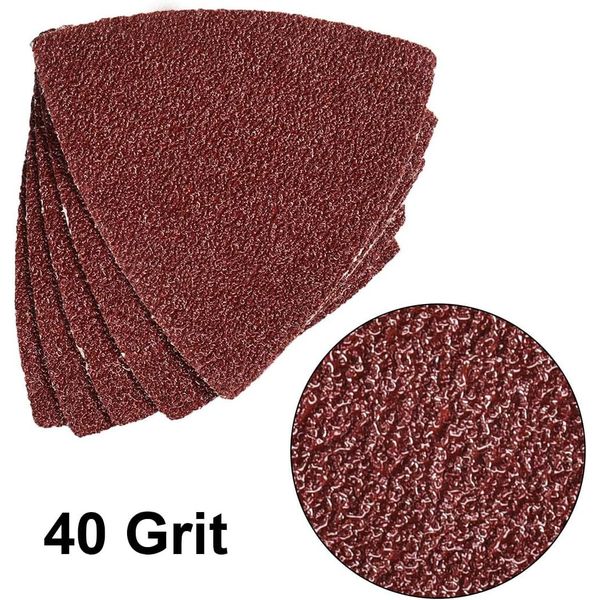 MACHSWON Triangular Sanding Paper,Triangle Oscillating Multi Tool Sanding Pads,40 Grits 15pcs