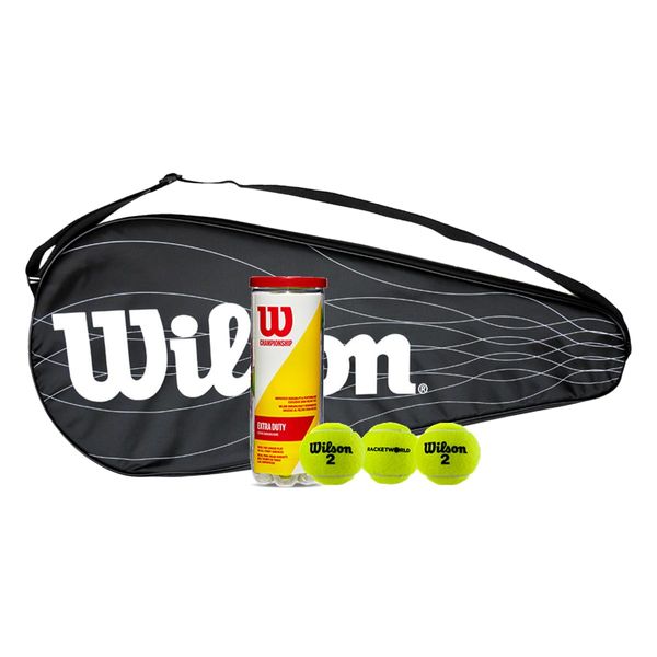 Wilson Tennis Racket Cover & Tennis Ball Bundle (Multiple Options Available) (Performance BLX)