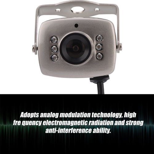 Kafuty Mini 6 LED Box Camera CCTV Security Camera Night Vision Digital Video Camera PAL/NTSC High Sensitivity Camera with Removable Mounting Bracket and Lens Cap(PAL)