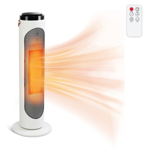 LONABR Electric Space Heater 1500W Portable Ceramic Tower Oscillating 24H Timer