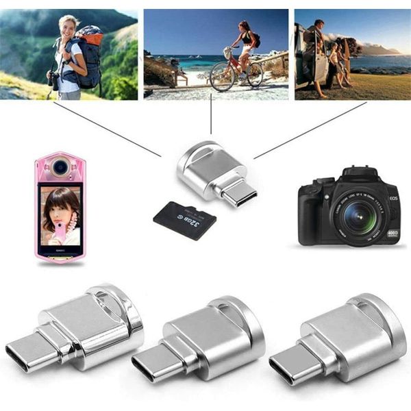 Micro SD Card Reader, USB C to SD Card Reader, Type C TF Memory OTG External Card Reader, USB OTG Card Reader for Laptops, and Type C Phones (SILVER)