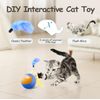 Migipaws Interactive Cat Ball Toy Set, Fun Tracker, Automatic Rolling Chase Ball with Fluffy Tail, A Small Mice, Rechargeable（Blue）