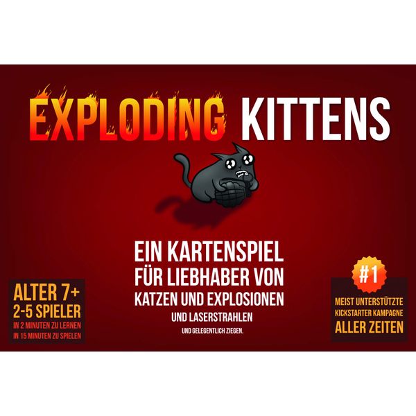 Exploding Kittens Asmodee Basic Game Party Game Card Game 2-5 Players From 7+ Years 15+ Minutes German