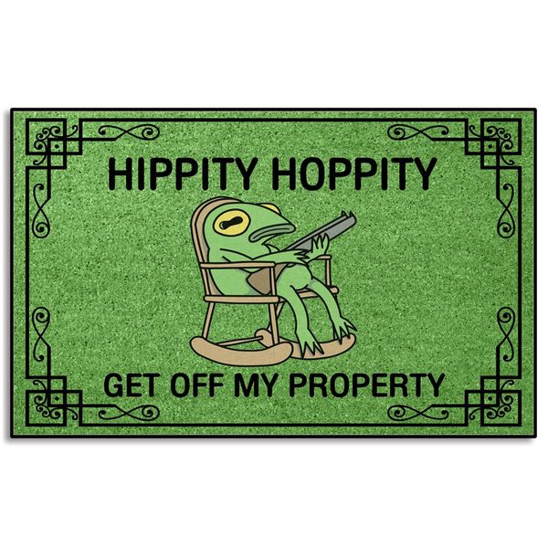 Wulidrom Doormat Hippity Hoppity Get Off My Property Rug for High Traffic Areas