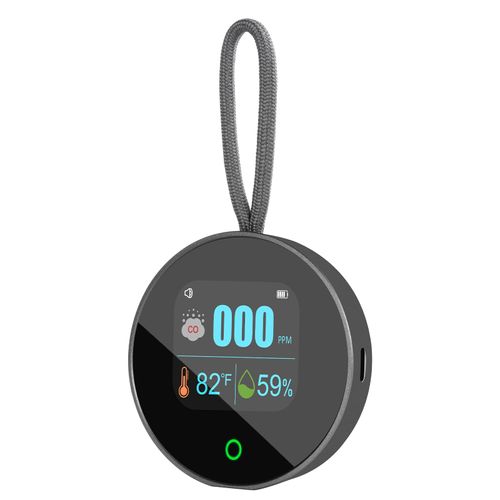 3 in 1 Portable Carbon Monoxide Detector Rechargeable CO Meter for Travel Temp &Humidity& CO Sensor Alarm Magnetic Back&Hanger Outdoor Air Quality Monitor Camping Car Compact Carbon Monoxide Detector