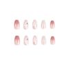 24pcs Short Coffin Stick on Nails Glitter Pink Press on Nails Flower False Nails Removable Glue-on Nails Fake Nails Acrylic Full Cover Nails Women Girls Nail Art Accessories (Glitter Pink)
