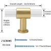 10pk Acrylic Cabinet Pulls Brushed Brass Drawer Pulls Gold Kitchen/Bath Handles