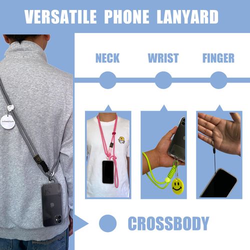 INNEWSHOMI Cell Phone Lanyard, Anti Theft Phone Strap Crossbody, Phone Wrist Strap, Adjustable Neck Lanyard with ID Holder, GreenLight