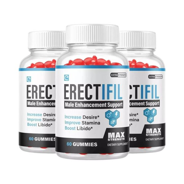 3-Pack Erectifil Gummies - All Natural Support For Men -180 Gummies