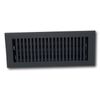 Matte Black Floor Vent Cover with Adjustable Dampers 4x14 Durable Design