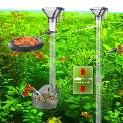 Boxtech Shrimp Feeding Dish Set, Aquarium Fish Feeder Tube Kit with Feeding Ring,Cleaning Brush for Fish Tank
