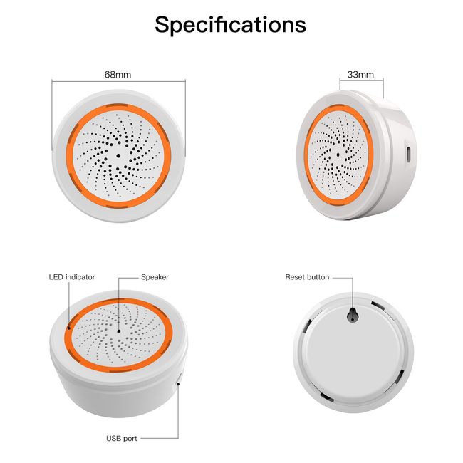 MoesHouse ZigBee Smart Temperature Humidity Sensor Round