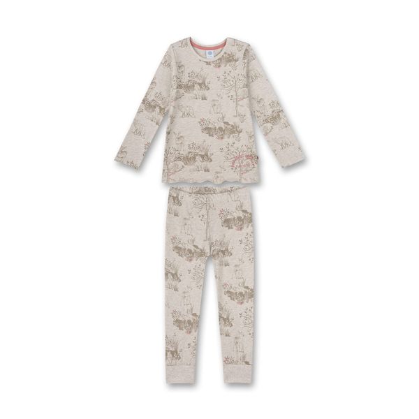 Sanetta Mädchen 233000 Pyjamaset, Nature Melange, 104