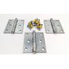 NOS! Three (3) Ideal 3” Butt Hinges Mortise Hinges Removeable Pin, Zinc w/Screws