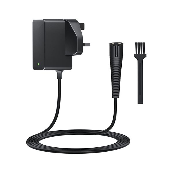 12V for Braun Shaver Charger Cable Series 1, 3, 5, 7, 9 Trimmer Beard 3 Pin Chargers Power Lead Epilator Silk-Epil 9, 7, 5, 3040s, 3010s, 300BT, 3000s, 3020s Razor(Light/Brush)
