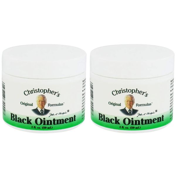 Christopher's Original Formulas Black Drawing Ointment, Natural Herbal Drawing Salve Ointment, 2 oz - Pack of 2