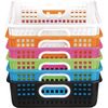 Really Good Stuff 6PK Plastic Desktop Paper Storage Basket for Classroom or Home–14”x10” Plastic Mesh Basket-Secure Papers Crease-Free–Neon Pop