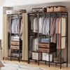Extra Large Clothes Rack Closet Wardrobe with Dust-proof Curtain Massive Storage