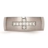 Chisel Stainless Steel Brushed CZ Cross Ring SR608