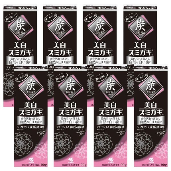 Whitening Toothpaste, Charcoal Granules (Charcoal & Silica), Whitening Teeth Toothpaste, Floral Tea Mint Scent, 3.2 oz (90 g) x 8 Packs