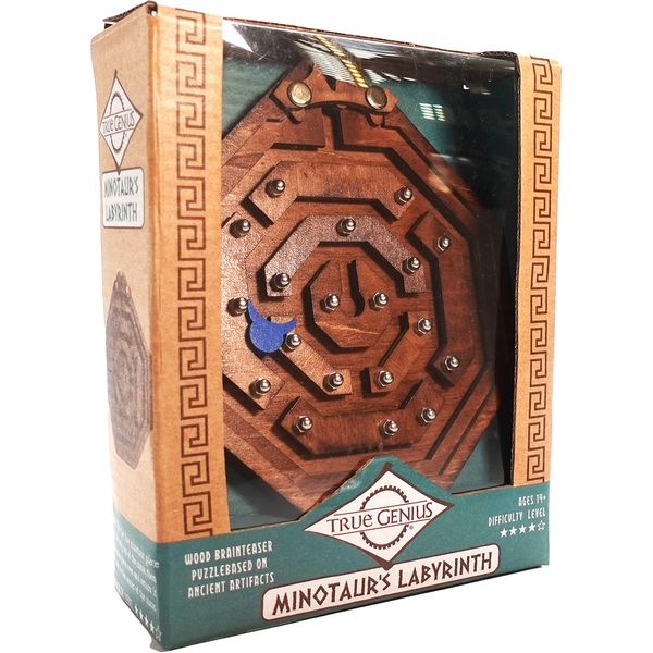 Project Genius True Genius - Minotaur's Labyrinth Brainteaser Puzzle, Wooden Puzzle, Assembly Puzzle, Disassembly Puzzle, Brain Teaser, 3D Puzzle