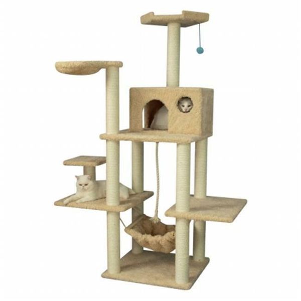 Armarkat Mult -Level Real Wood Cat Tree Hammock Bed ClimbIng Center for Cats ...